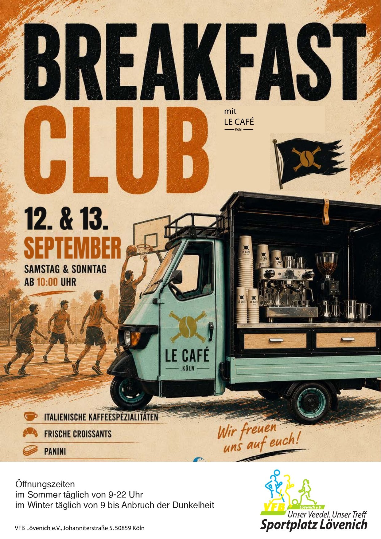 LE CAFÉ · Eventplakat mit allen Informationen